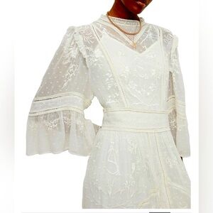 All Saint Emery embroidered White Lace Dress 6